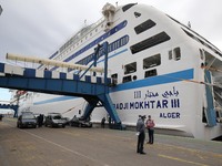 Resumption of voyages via the ship after an interruption of more than 18 months due to the epidemic of the Corona virus, in the port of Algi...