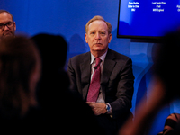 Brad Smith, Vice Chair of Microsoft participates in a session in the UK Pavilion at the COP26 UN Climate Change Conference, held by UNFCCC i...