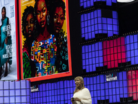 Ayo Tometi Co-founder Black Lives Mater at opening night of Web Summit 2021 in Lisbon, Portugal on November 1, 2021.
 (