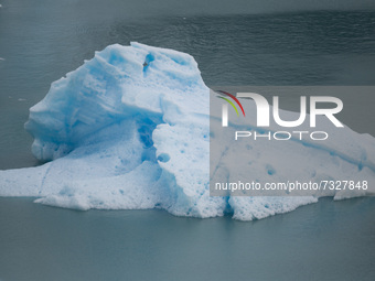 An Iceberg floats in front of the Perito Moreno Glacier  in Los Glaciares National Park near El Calafate, Argentina, Tuesday, Nov. 2, 2021 (