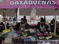 Oaxacan food vendors on the streets of Mexico City during the COVID-19 health emergency and the green epidemiological traffic light in the c...