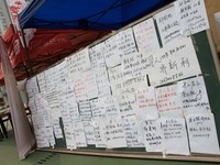 A notice board filled with names of missing person seen at the camp. - Death toll has risen to 104. Local authority starts to evacuate local...