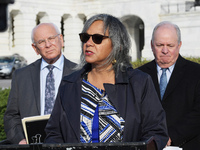 Representative  Robin Kelly(D-IL) speaks during a press conference about Racial Equity, today on November 04, 2021 at House Triangule/Capito...