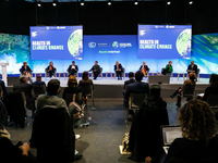Participants attend Climate Action for Health session during the tenth day of the COP26 UN Climate Change Conference, held by UNFCCC inside...