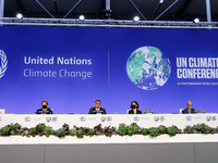 Alok Sharma, COP26 President speaks during the High-Level Segment Opening of during the tenth day of the COP26 UN Climate Change Conference,...