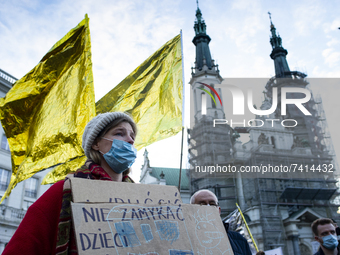 A few thousand people took part in a Solidarity With Refugees march in Warsaw, Poland, on November 20, 2021.(