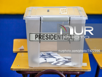 Osorno, Chile. November 21, 2021.-
Voting boxes during the presidential elections that are held in conjunction with the elections of deputie...