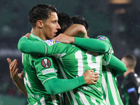 Tello of Real Betis celebrate a goal during the UEFA Europa League Group G stage match between Real Betis and Ferencvrosi TC at Benito Villa...