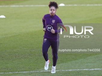 Demi Stokes  of England warms up during the England Women's training session at the Stadium Of Light, Sunderland on Friday 26th November 202...