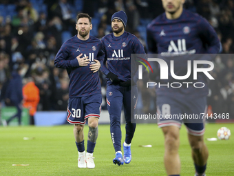 Lionel Messi, Neymar Jr of PSG during the UEFA Champions League, Group A football match between Manchester City and Paris Saint-Germain (PSG...