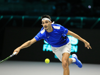 Lorenzo Sonego (Italy) during the match against Reilly Opelka (USA) during the Tennis Internationals Davis Cup Finals 2021 - Stage Group E -...