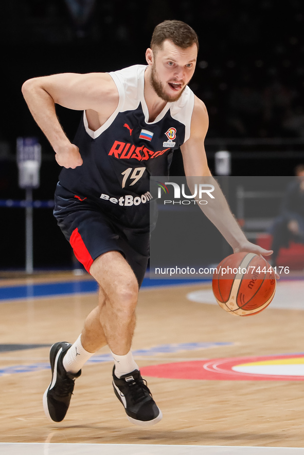 Ivan Strebkov of Russia in action during the FIBA Basketball World Cup 2023 Qualifying Tournament match between Russia and Italy on November...