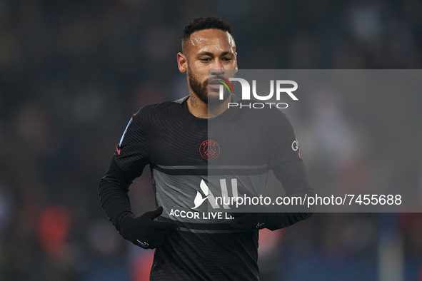 Neymar of PSG during the Ligue 1 Uber Eats match between Paris Saint Germain and FC Nantes at Parc des Princes on November 20, 2021 in Paris...
