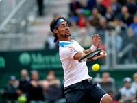 Davis Cup 2014 match between Bolelli/Fognini vs Murray/Fleming, in Naples, Italy, on April 5, 2014. (