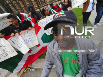 Burundians protested in London, on April 5, 2014 agains the on-going political violence and human rights violations in their home country....