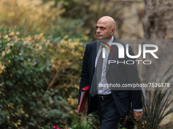 LONDON, UNITED KINGDOM - DECEMBER 14, 2021: Secretary of State for Health and Social Care Sajid Javid arrives in Downing Street in central L...