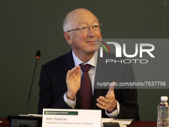 U.S. Ambassador to Mexico Ken Salazar, talks during  the meeting of the  Bicentennial Understanding: Review of the Action Plan and Installat...