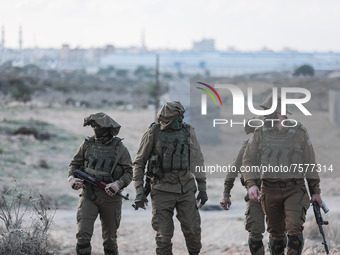 Palestinian militants take part in a military exercise in Rafah, southern Gaza Strip. On December 29, 2021. The Israeli military said a civi...