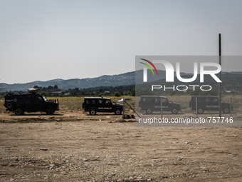 Police on the border between Macedonia and Greece near the Macedonian town of Gevgelija, on August 26, 2015.
The EU is grappling with an unp...