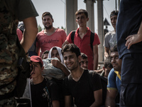 Migrants wait to cross the border between Macedonia and Greece near the Macedonian town of Gevgelija, on August 26, 2015.
The EU is grapplin...
