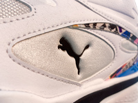 Puma logo is seen on the shoe at the store in Krakow, Poland on December 30, 2021. (