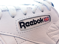 Reebok logo is seen on the shoe at the store in Krakow, Poland on December 30, 2021. (