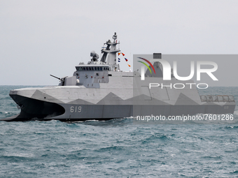 A Taiwanese military corvette sails during a Navy Drill for Preparedness Enhancement ahead of the Chinese New Year, amid escalating Chinese...