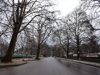 Deserted streets on India's Republic Day in Srinagar, Indian Administered Kashmir on 26 January 2022. Restrictions were also imposed in the...