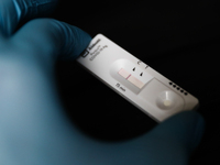 A negative result of rapid antigen test is seen in this illustration photo taken in Krakow, Poland on January 29, 2021. (