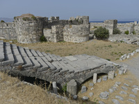 A general view of the Neratzia Castle, situated at the entrance of the Kos Harbor, built by the Knights of St-John of Jerusalem, on Septembe...