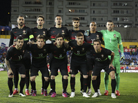 Initial Portugal team poses for the photo, during the Portugal vs Serbia friendly football match at Antonio Coimbra da Mota stadium in Estor...