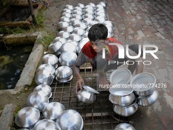 Sept. 19, 2015 - Dhaka, Bangladesh - Aluminum Factory is very common in Bangladesh where different kinds of pot and jar made from aluminum....