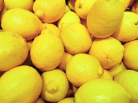 Lemons in supermarket in Krakow, Poland on February 9, 2022.  (