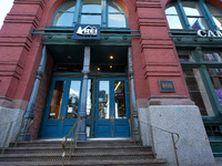 REI's flagship New York store stands in Lower Manhattan on February 10, 2022 in New York City. Workers at the outdoor company's SoHo locatio...