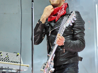 David Macklovitch aka 'Dave 1' of Chromeo performs in concert at Stubb's on April 7, 2014 in Austin, Texas. (