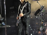 David Macklovitch aka 'Dave 1' of Chromeo performs in concert at Stubb's on April 7, 2014 in Austin, Texas. (