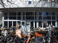 The day after the take of SBU by pro russians demonstrators, spetsnaz took control of the SBU building, in Donetsk, Ukraine, on April 8, 201...