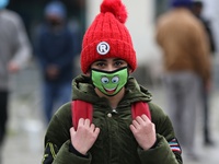 A student wearing a mask walks in the premises of a school in Baramulla Jammu and Kashmir India on 02 March 2022. Schools in Kashmir valley...