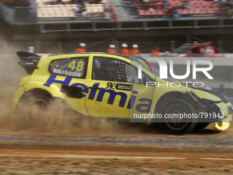Lucas Walfridsson during the FIA World Rallycross which has taken place at the Barcelona Catalunya Circuit, on september 20, 2015. Photo: Jo...