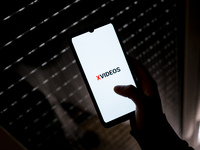 In this photo illustration a XVideos logo seen displayed on a smartphone screen in Athens, Greece on March 16, 2022. (
