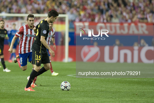 FC Barcelona soccer players UEFA Champions League quarter final second leg soccer match between Atletico Madrid and FC Barcelona at the Vice...