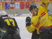 JACA - 08 APRIL - SPAIN: Hpckey players during the match between Spain and South Africa, corresponding to the fourth day of Group B of the W...