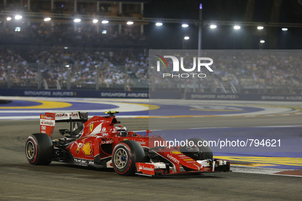 
Kimi Raikkonen (FIN#7), Scuderia Ferrari
  during the Formula One Grand Prix of Singapore at Marina Bay Street Circuit on September 20, 2...