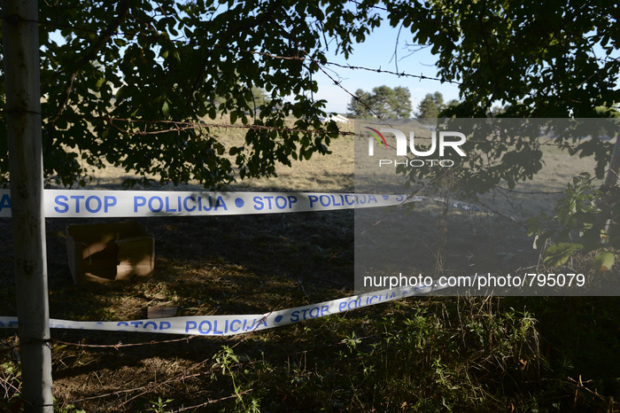 The view of the transfer camp protected by the Police  in Opatovac 
Opatovac, Croatia, 21September 2015. Picture by Artur Widak Croatia has...
