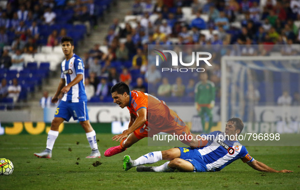 BARCELONA -september 22- SPAIN: Perez and Victor Sanchez in the match between RCD Espanyol and Real Madrid CF, corresponding to the week 5 o...