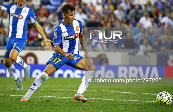 Hernan Perez in the match between RCD Espanyol and Real Madrid CF, corresponding to the week 5 of the spanish league played at the Power8 St...