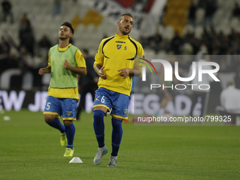 the players of frosinone team before the serie A match between juventus fc and frosinone calcio at juventus stadium  on september 23, 2015 i...