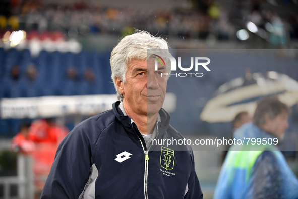 Gian Piero Gasperini head coach of Genoa during the Italian Serie A match between SS Lazio and FC Genoa, at Stadio Olimpico in Rome on Septe...
