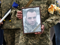 Relatives and friends of died Ukrainian serviceman Sergii Shamut (21 y.o.) attend his funeral ceremony, amid Russia's invasion of Ukraine, a...