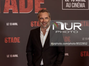 Stade Toulousain Rugby's French head coach Ugo Mola  poses during a photocall for the Avant-Premiere of the movie 